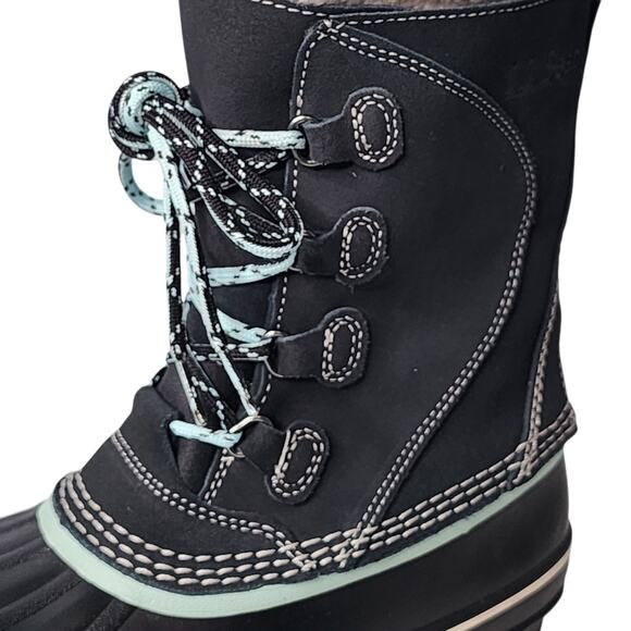 L.L. Bean Womens Suede Duck Winter Snow Boots Lace Up Felt Lined Waterproof 7 M - Picture 7 of 8